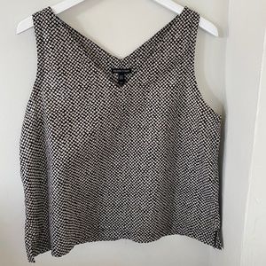 Eileen Fisher RENEW box tank top - black/cream dot pattern, medium